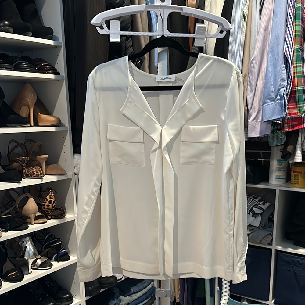 Calvin Klein Women's White Blouse